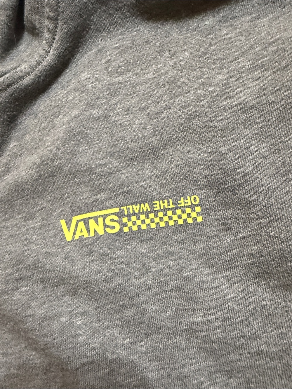 Vintage Vans Skate Women’s Small Gray Zip Up Hoodie Yellow Logo and Sleeve - Picture 3 of 7